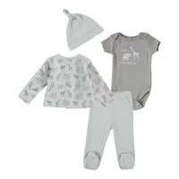 Le Top Baby Unise prekriveni set Cardigan Outfit, veličine novorođenčadi- mjeseci