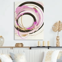 DesignArt ružičasta i zlatna minimalistička umjetnost II platno zidna umjetnost