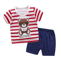 Ljetne košulje s crtanim printom za dječake, Kompleti odjeće, vrhovi i kratke hlače s kratkim rukavima, majice