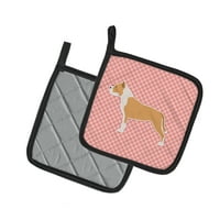 3654 $ Staffordshire Bull terijer šahovska ploča ružičasti par držača za lonce 7. 5 do 7 do 5 do 5 do više boja