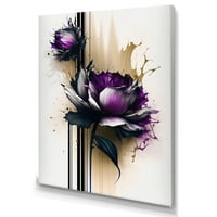 Designart Purple Dahlia cvijet na apstraktnoj boji II platno zidna umjetnost