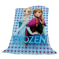 Crtić smrznute djevojke bacaju pokrivač, super meka nejasna deka za kauč, kauč, krevet, pranje pahuljasto debele