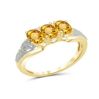 Nakit klub prsten s citrinom nakit s kamenom rođenja-1. Citrin u karatima 0. Nakit od sterling srebra - prstenovi