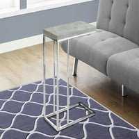 Metalni akcentni stol u obliku slova u, sivi krom