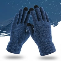Zimske rukavice + zimske otporne na mraz pletene rukavice Tople plišane zadebljane rukavice za cijeli prst crne