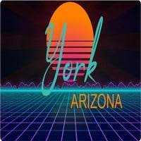 York Arizona Vinyl Decal Stiker Retro Neon Design