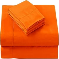 Broj navoja egipatski pamuk od 4-dijelnog kreveta Set Deep Pocket veličine Olimpijsko-Queen Color Orange