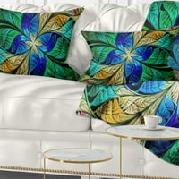 Dizajnerske plavo-zelene fraktalne latice cvijeća-apstraktni jastuk-12.20