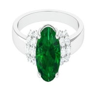 Laboratorijski uzgojeni smaragdni prsten s moissanitom za žene, Sterling srebro, 10,50 USD