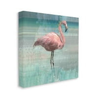 Stupell Industries slojevita portreta Flamingo Bird Portret grafička umjetnička galerija omotana platna za tisak