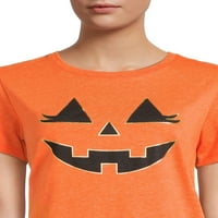 Ženska Noć vještica Jack-O-Lantern Graphic Tee, jesen majica s kratkim rukavima od puta do slavlja, veličina S-3xl