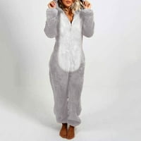 Pidžama kombinezon za žene- dnevna odjeća s dugim rukavima s patentnim zatvaračem slatka smiješna pliša