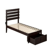 Oxford 14 Twin XL Wood platforma okvir kreveta s skladišnim ladicama za noge, espresso