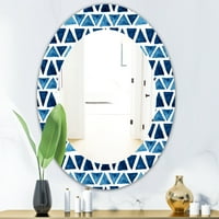 DesignArt 'Triangularna boja polja 9' Moderno ogledalo - ovalno ili okrugli zid zrcala
