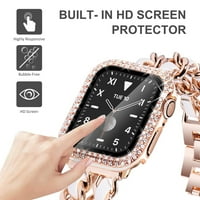 Bling Tvrdi poklopac za Apple Watch Case Diamond Stakleni stakleni zaštitni zaštitni odbojnik za IWatch Series