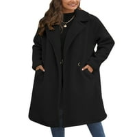 ;/ Ženski topli Flis pahuljasti kardigan dugih rukava jednobojni casual kaputi Ženski Vintage zimski kaputi u