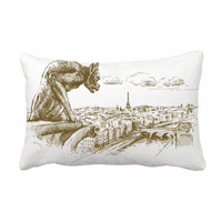 Monster Landmark Sketch Pejzaž za bacanje jastuka lumbalni umetnik Jastuk pokrivač za kućni ukras