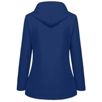 Lolmot plus size kišna jakna za žene čvrste boje vodootporna kišna jakna vanjska traka s kapuljačom od kaputa