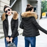 Tking Fashion Women Cardigan Zima toplo fau s kapuljačom kratke vitke jakne s pamukom kaputa kardigan džemperi