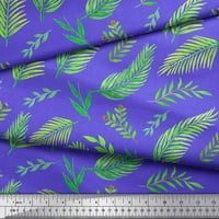 Soimoi ljubičasta pamučna vole tkanina palmi lišće tiskanje tkanine po dvorištu široko