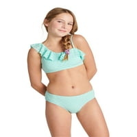 Justice Girls Eyelet Ruffle Bikini kupaći kostim, veličine 5-18