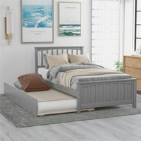 Irene Inevent Bed Okvir blizanačka veličina platforma okvir kreveta s uzglavljem drvenim pločama s košenom krevetom