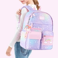 Dječji ruksak za djevojčice sa zvjezdanim duginim uzorkom lagana školska torba velikog kapaciteta svakodnevni