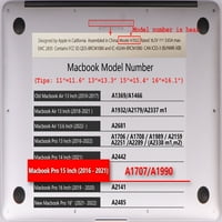 KAISHEK Tvrdi poklopac školjke kompatibilan sa - rel. MacBook Pro 15 s mrežnom zaslonom Touch ID model: A1707